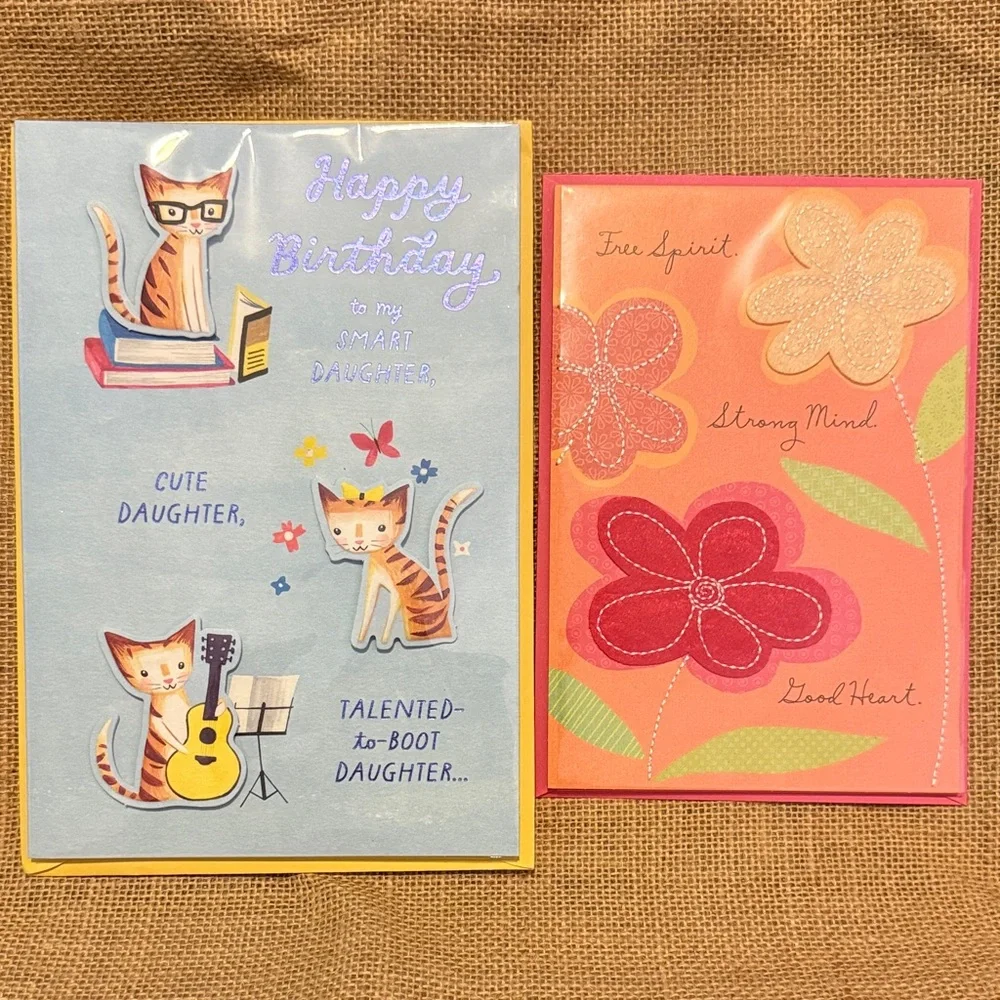 🌻 Bundle of 2 Hallmark Daughter Birthday Cards